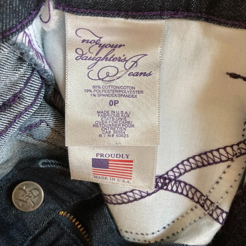 NYDJ, Dark Blue, 0P jeans. - Picture 5 of 5